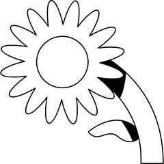 Flower illustration Black Outline