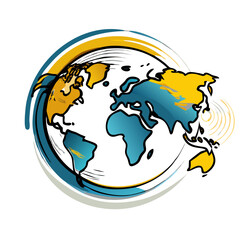 Artistic Earth globe with dynamic motion effect.