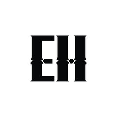 EH monogram logo design letter text name symbol monochrome logotype alphabet character simple logo
