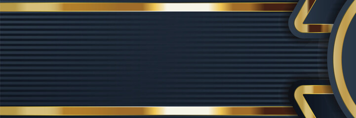 Fototapeta premium Dark navy gold abstract design background