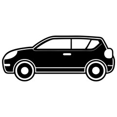Fototapeta premium Car Icon Vector Illustration – Clipart, Cartoon, and Line Art Design, Car icon vector illustration in clipart, cartoon, and line art style, perfect for digital designs.