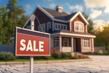 Obraz premium Beautiful House for Sale Red Brick Home Real Estate Property For Sale New Construction Modern Home Dream Home Suburban Home Family Home Luxury Home