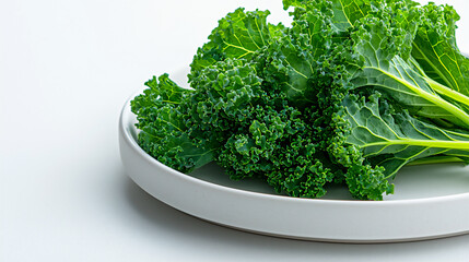 Fototapeta premium raw kale on white plate