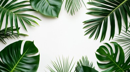 Professional Tropical Palm Leaves Summer Frame Image for Creative Design Projects