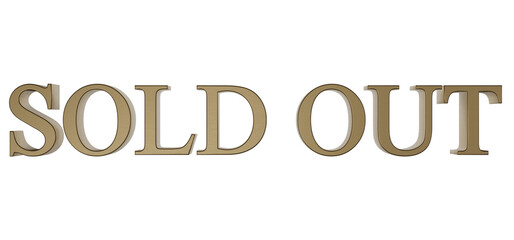 Sold Out Text on Transparent Background for Design