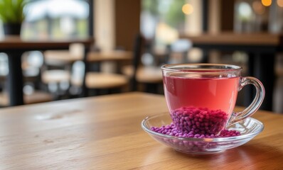 Cup of vibrant herbal tea