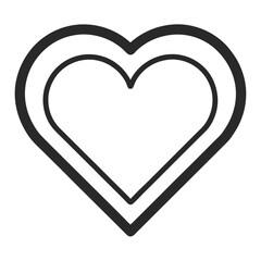 Heart Outline Icon Vector | Clipart, Line Art & Cartoon Illustration, Simple heart outline icon vector, perfect for clipart, line art, and digital design projects.