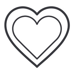 Heart Outline Icon Vector | Clipart, Line Art & Cartoon Illustration, Simple heart outline icon vector, perfect for clipart, line art, and digital design projects.