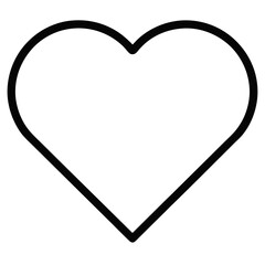 Heart Outline Icon Vector | Clipart, Line Art & Cartoon Illustration, Simple heart outline icon vector, perfect for clipart, line art, and digital design projects.
