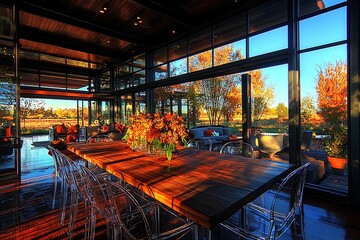Autumnal Luxury Home Dining Room.