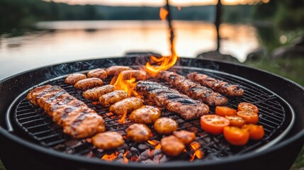 Lakeside Grill with Assorted Meats and Vegetables