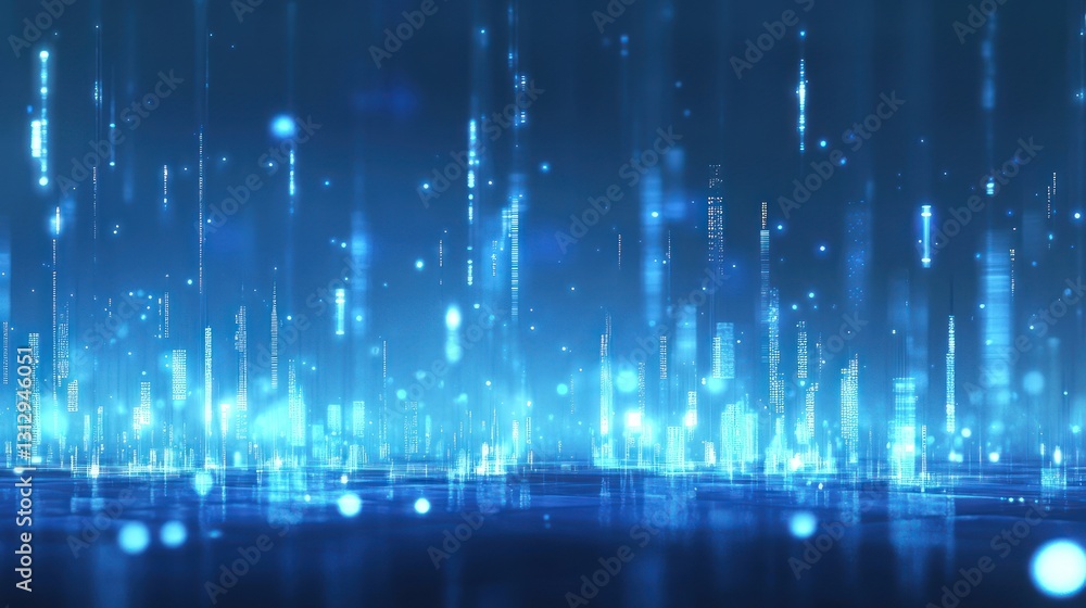 Poster abstract digital city skyline. background of data stream. possible use for technology presentation
