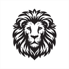 Fototapeta premium Lion Head Silhouette Vector Art