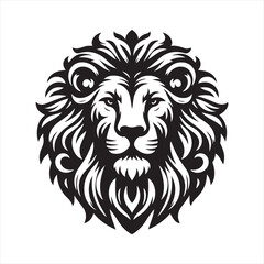 Obraz premium Lion Head Silhouette Vector Art