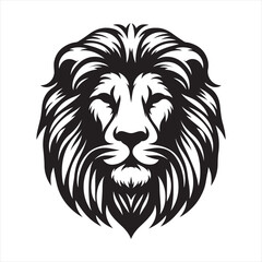 Lion Head Silhouette Vector Art