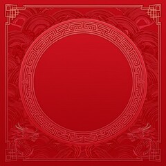 creative beautiful border frame of ancient chinese dragon pattern background with copy space