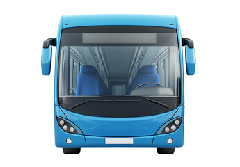 Modern Blue Coach Bus - Luxury Public Transportation on Transparent Background