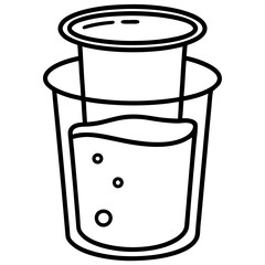  Line Art Beaker with Liquid - Vector Illustration, Clipart & Cartoon Design,  Minimalist line art of a beaker with liquid, perfect for science-themed vector illustrations and clipart.







