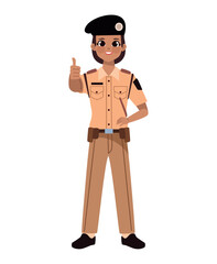 Indian Police Giving Thumbs Up