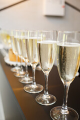 Elegant Champagne Glasses Are All Set and Ready for a Wonderful Celebration Time Ahead