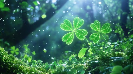 Lucky Four Leaf Clover Nature Photography Mystical Green Hope