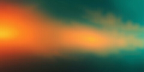 Grainy gradient blending warm orange tones with cool green shades, creating a smooth and textured abstract background with soft transitions and subtle noise 