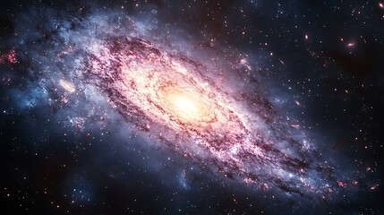 Obraz premium A beautiful spiral galaxy swirling in a deep dark universe
