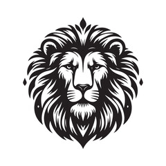 Obraz premium Lion Head Silhouette Vector Art