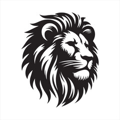 Lion Head Silhouette Vector Art