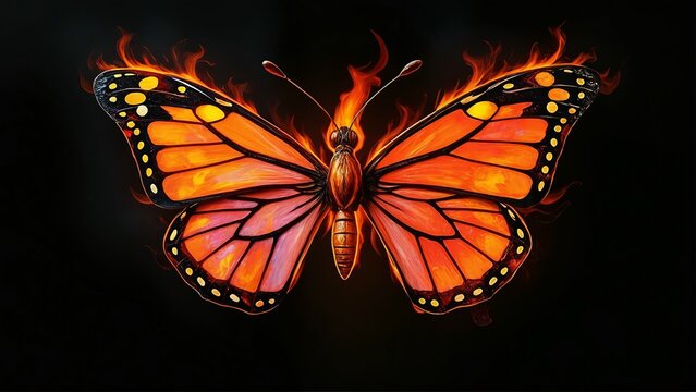 butterfly on black background