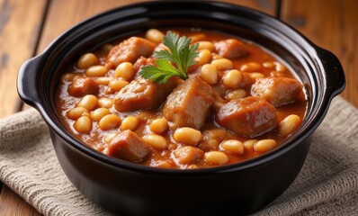 Delicious meat and bean stew