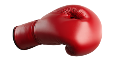 Red boxing glove isolated on transparent background Isolated Background on White 