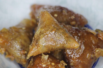 Briwat or Briouat Close Up, Traditional Moroccan Pastry