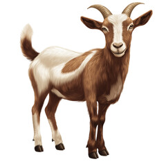 Obraz premium a realistic illustraton of a nubian goats on a white background