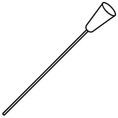 Line Drawing of Glass Stirring Rod - Vector Illustration, Clipart & Line Art Design, Glass stirring rod line drawing vector, perfect for clipart, cartoons, and stock illustrations.