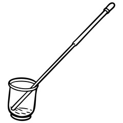 Line Drawing of Glass Stirring Rod - Vector Illustration, Clipart & Line Art Design, Glass stirring rod line drawing vector, perfect for clipart, cartoons, and stock illustrations.
