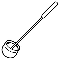 Line Drawing of Glass Stirring Rod - Vector Illustration, Clipart & Line Art Design, Glass stirring rod line drawing vector, perfect for clipart, cartoons, and stock illustrations.