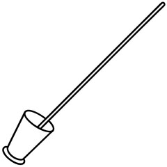 Line Drawing of Glass Stirring Rod - Vector Illustration, Clipart & Line Art Design, Glass stirring rod line drawing vector, perfect for clipart, cartoons, and stock illustrations.