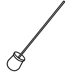 Line Drawing of Glass Stirring Rod - Vector Illustration, Clipart & Line Art Design, Glass stirring rod line drawing vector, perfect for clipart, cartoons, and stock illustrations.