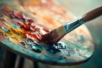 Fototapeta premium Vibrant Colors on Artist's Palette