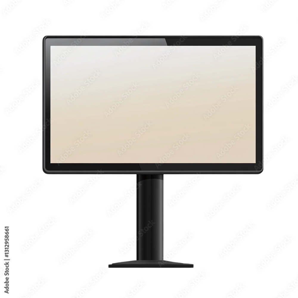 Poster digital signage display with high brightness isolated on transparent background