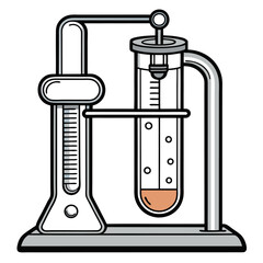 Test Tube Clamp Line Drawing Vector | Clipart, Cartoon, and Line Art Illustration, Line drawing of a test tube clamp vector illustration, perfect for clipart, cartoons, and digital design.