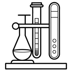 Test Tube Clamp Line Drawing Vector | Clipart, Cartoon, and Line Art Illustration, Line drawing of a test tube clamp vector illustration, perfect for clipart, cartoons, and digital design.