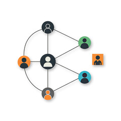 Fototapeta premium Human Interaction profiles connection Concept with Network png transparent background