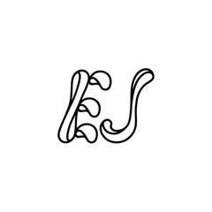 Obraz premium EJ monogram logo design letter text name symbol monochrome logotype alphabet character simple logo