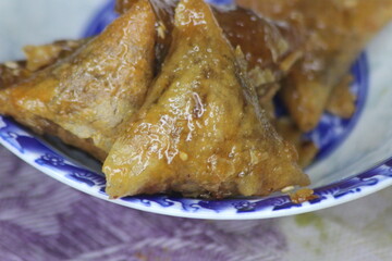 Briwat or Briouat Close Up, Traditional Moroccan Pastry