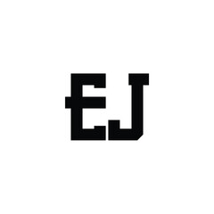EJ monogram logo design letter text name symbol monochrome logotype alphabet character simple logo