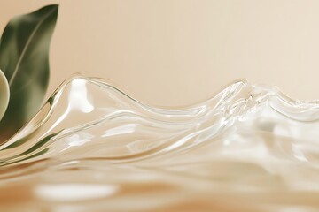 Abstract Liquid Waves with Beige Background