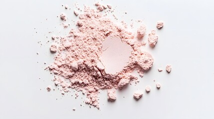 Fototapeta premium Ethereal Powder: A delicate pile of pink makeup powder, meticulously scattered, offering a sense of beauty.