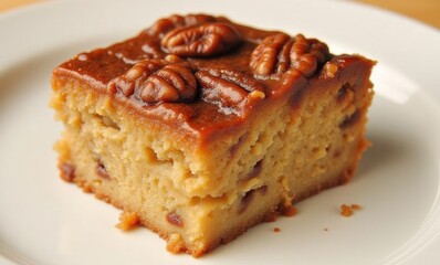 Delicious caramel pecan dessert slice
